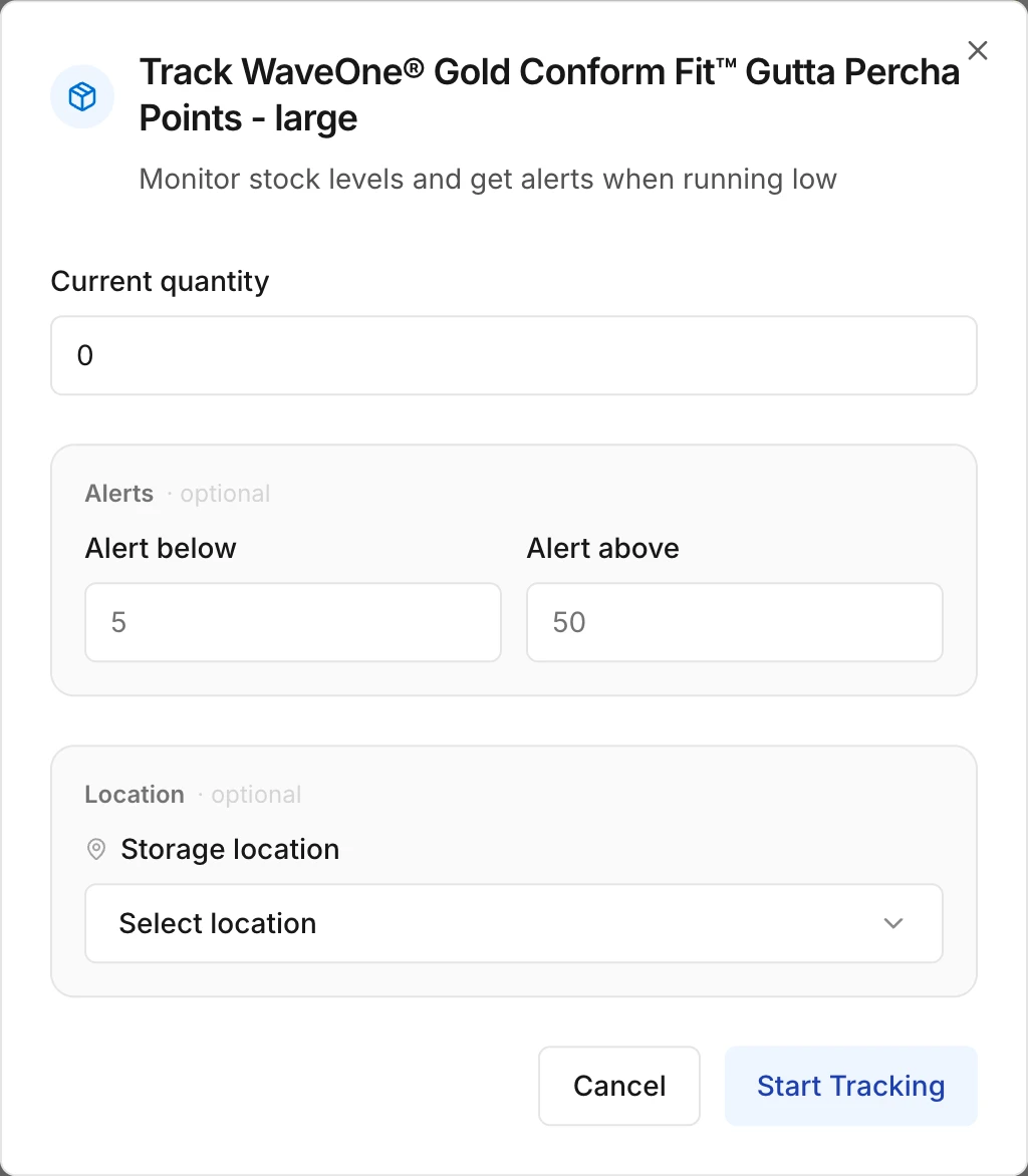 The window to track a product's inventory