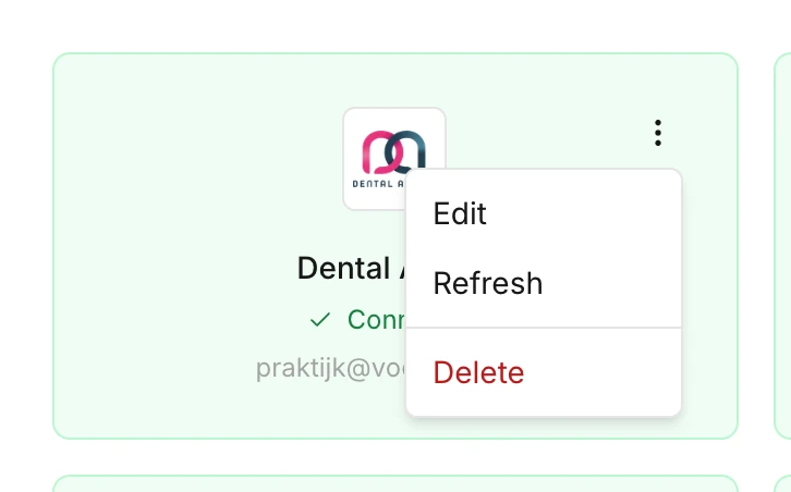 The menu of a connected supplier